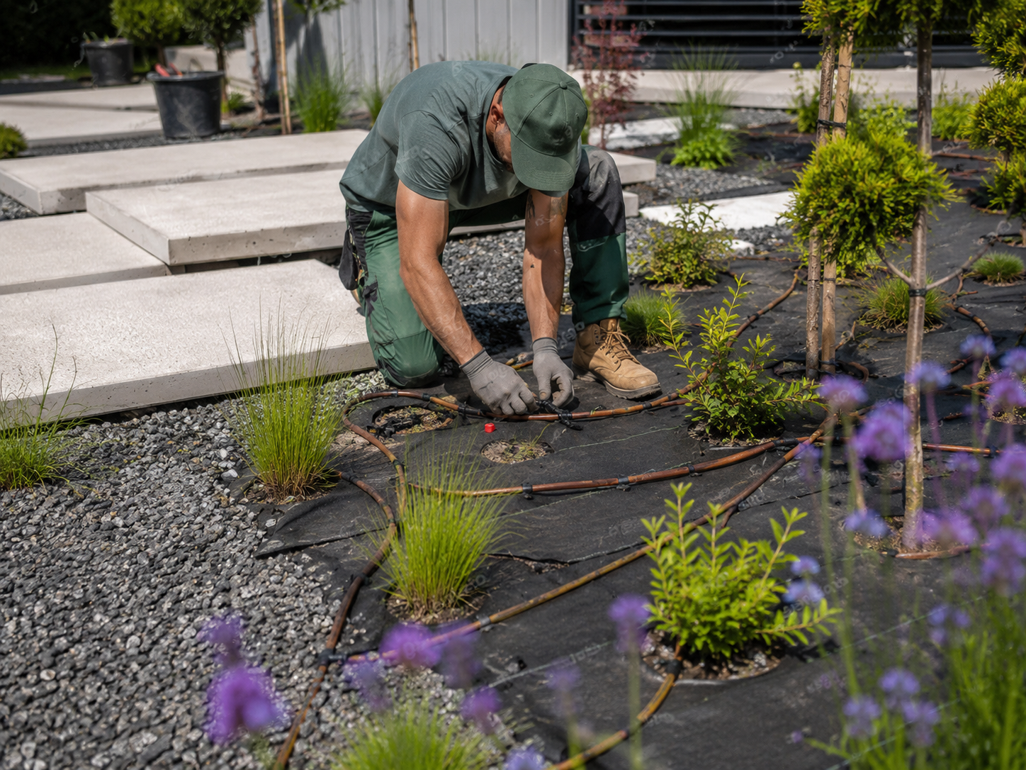 Garden design and landscaping work